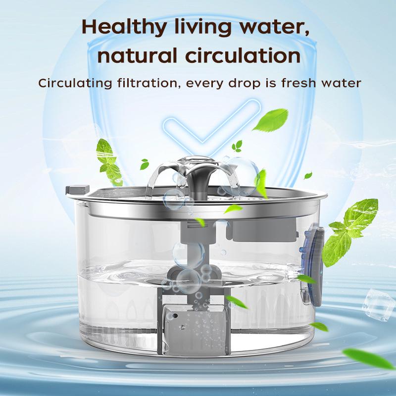 Stainless Steel 3.2L Automatic Pet Water Fountain with Filter for Cats and Dogs
