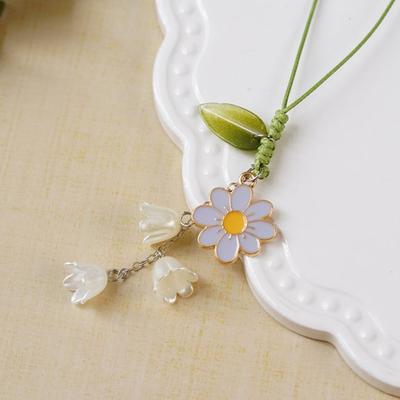 Květinové přívěsky na mobilní telefon roztomilé pro telefon krátká šňůrka šňůrka na ruku kawaii klíčenka přívěsek na mobilní telefon