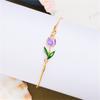 Koreanische Leichte Luxus Tulpenblumen Armbänder Für Frauen Elegante Bunte Emaille Florale Handgelenkketten Armband Hochzeit Party Schmuck