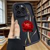 Red Peony Golden Swirls Luxury Anti-Slip TPU Phone Case For Xiaomi Redmi Note 15 14 13 12 11 10 9 Pro Full Protective Cover