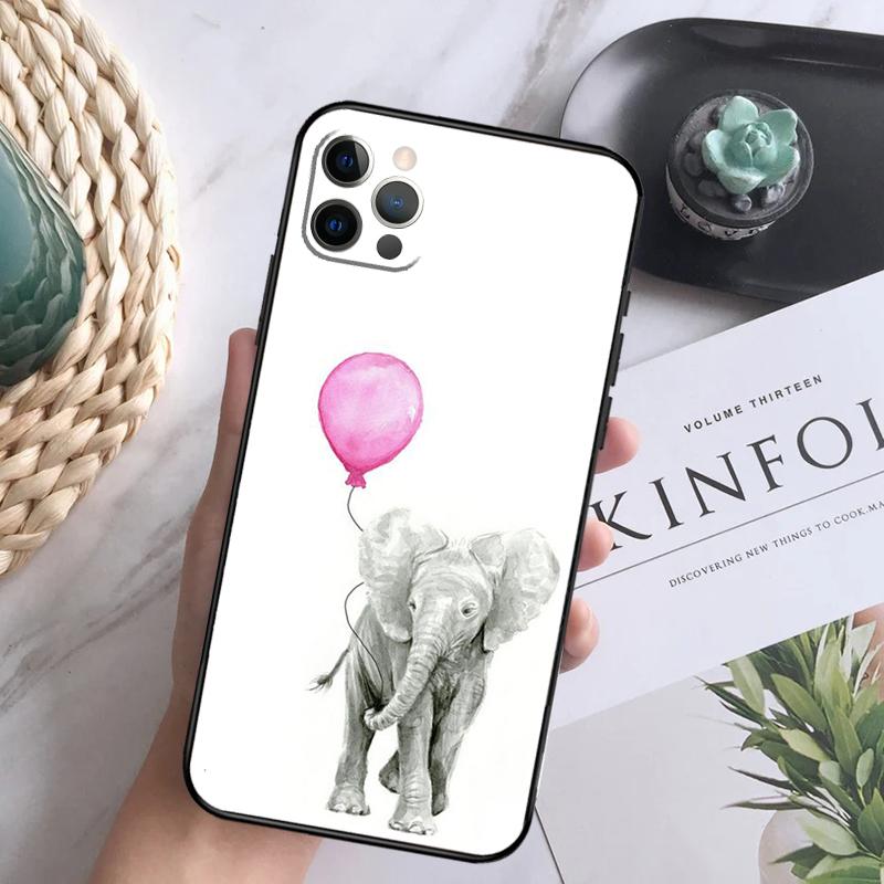 Süße Elefanten-Cartoon-Handyhülle Für iPhone 15 14 13 12 11 16 Pro Max Plus Mini 7 8 X XS Max XR Rückabdeckung Schale