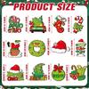12/24PC Christmas Elf Green Hair Monster Wooden Pendant Xmas Party Christmas Tree Decor Home Festival Scene Hanging Decor Gift