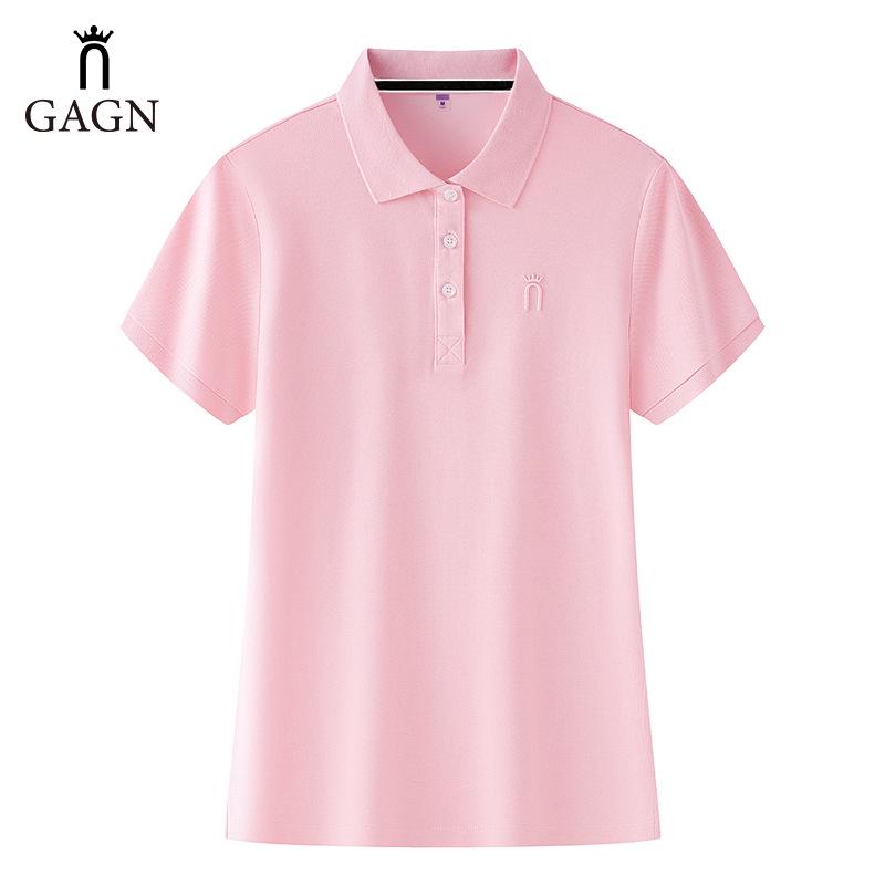 

2025 Summer Women s Stretch Basic Polo Collar T-shirt Extra Large