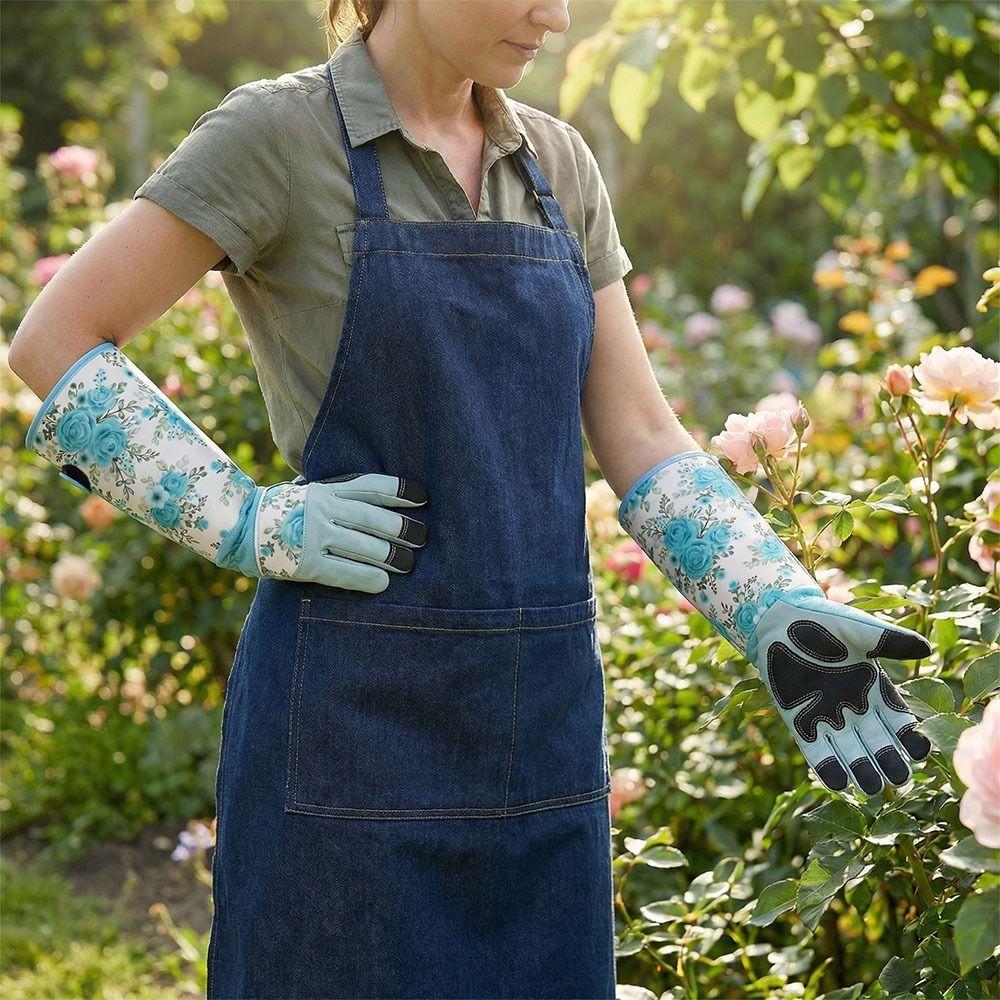 1 Pair Anti-Puncture Thorn Proof Gloves Long Elbow Design Rose Pruning Gloves Pruning Roses