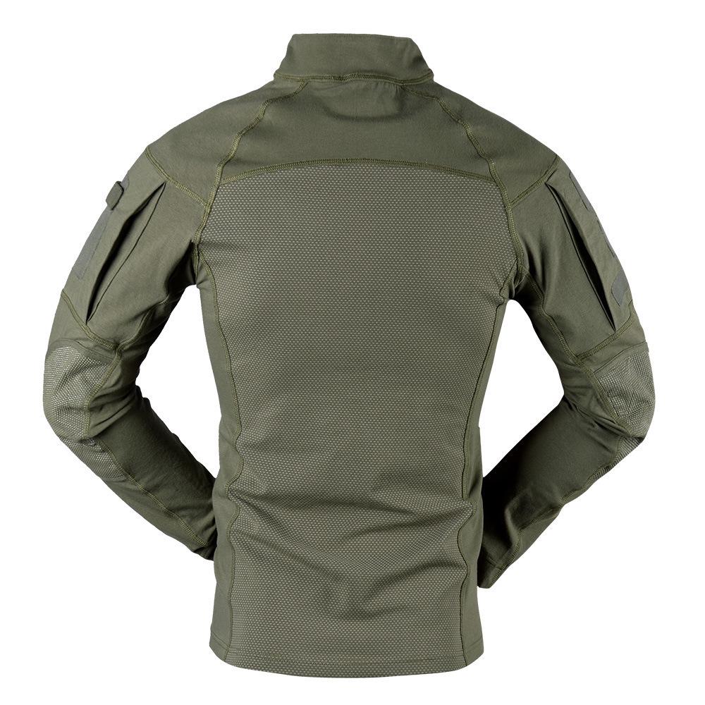 Maglia Tattica da Combattimento da Uomo Traspirante ad Asciugatura Rapida con Camouflage a Maniche Lunghe