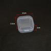 Scatola portaoggetti compatta in plastica trasparente da 3,5x3,5x2 cm per tappi per le orecchie lunghi