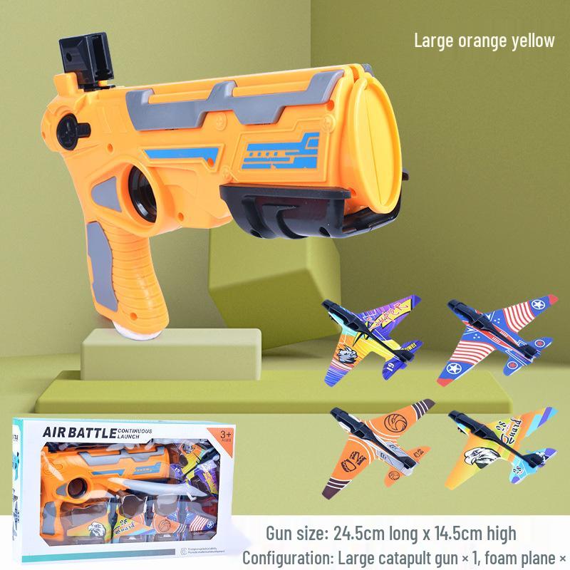 Rapid-Fire Foam Glider Gun Toy for Kids – Outdoor Airplane Launcher Model