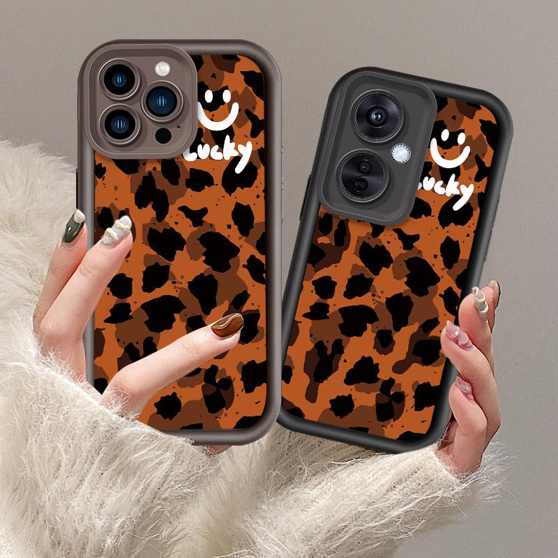 Leopardtrykt motedeksel Fleksibelt mykt silikon TPU-skall fullt bakdeksel til Xiaomi Redmi Samsung Infinix