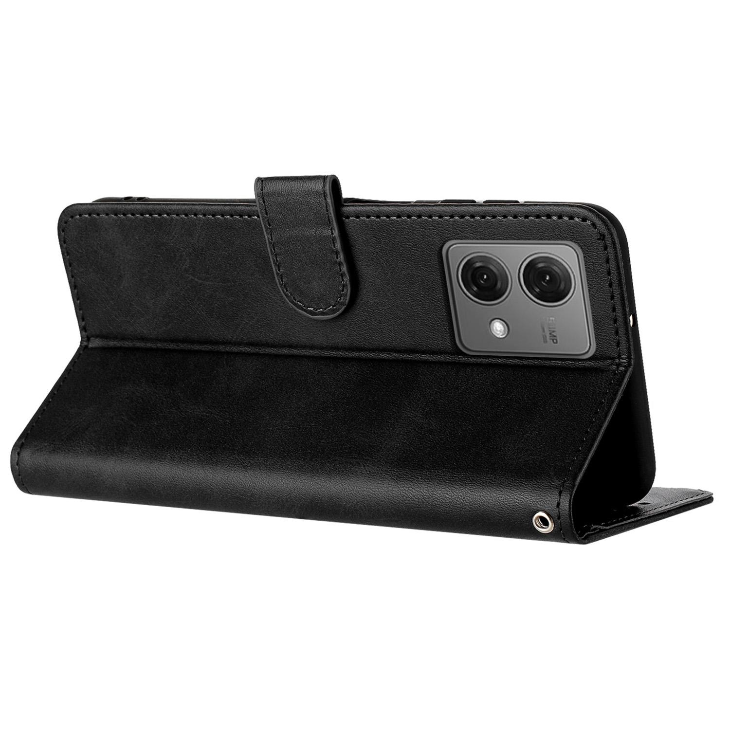 

For Motorola Edge 40 Neo 5G Case Calf Texture Full Protection Phone Cover Mobile Accessories Wholesale Black