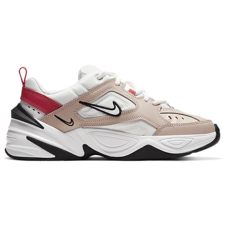 Nike נעלי סניקרס לנשים M2K Tekno אבן מאובנים קרם סמיט-לבן מסלול-אדום AO3108-205