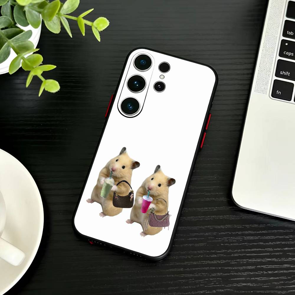 Silly Goofy Cat Mouse Phone Case For Samsung S26,S25,S24,S23,S22,S21,S20,Ultra,Plus,FE Black Soft Cover