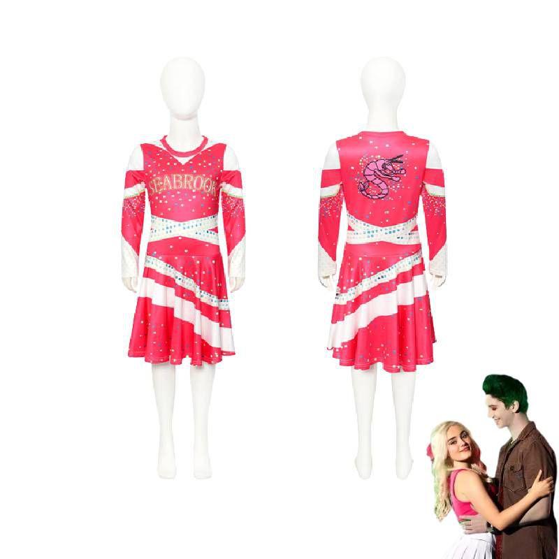 3 Zombie Halloween Addison Cheerleading Costume Childrens Cosplay Dress