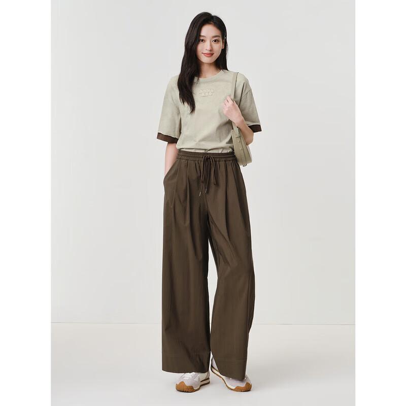 Anaco Damen Drapierte Hose mit elastischem Bund und geradem Bein