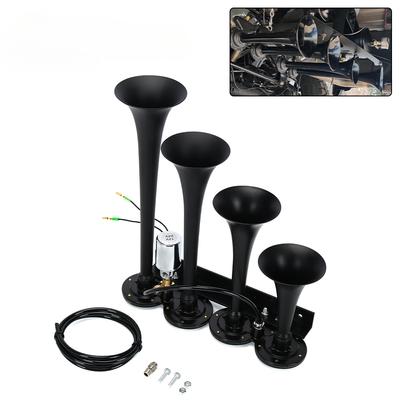 Universelles 12 V/24 V superlautes 185-dB-Lufthorn-Kit mit 4 Trompeten, Luftkompressor, superlaute elektrische Lufthörner für SUV-Boote