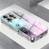 Fialovo-stříbrný potisk tlapky lásky Tvrzené sklo Obal na telefon Pro iPhone 18 17 16 Pro Max 15 14 13 12 11 Pro 17Air 16E Ochranný kryt