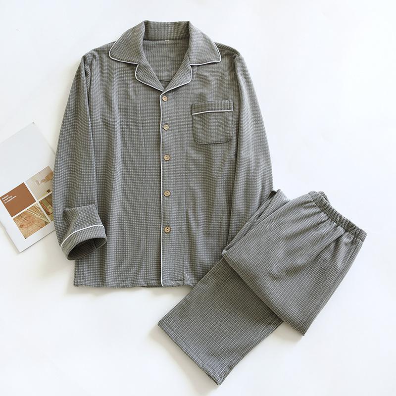 Latest Autumn and Winter Couple Pajama Collection Mens and Womens Long Sleeve Plaid Two Piece German Velvet Warm Home Fur