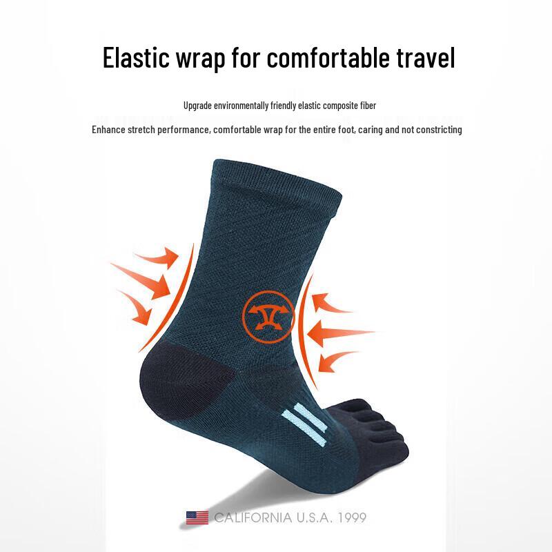 TFO Men's Performance Five-Toe Athletic Socks