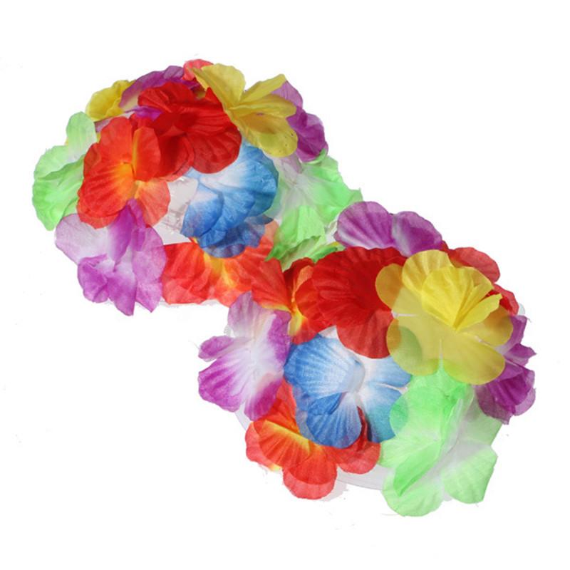 Auffälliger hawaiianischer Hula-Tanz-Grasrock für Erwachsene mit farbenfrohen floralen Akzenten