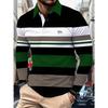 The new men's POLO shirt for Spring and Autumn 2025 skin-friendly casual and fashionable with striped prints