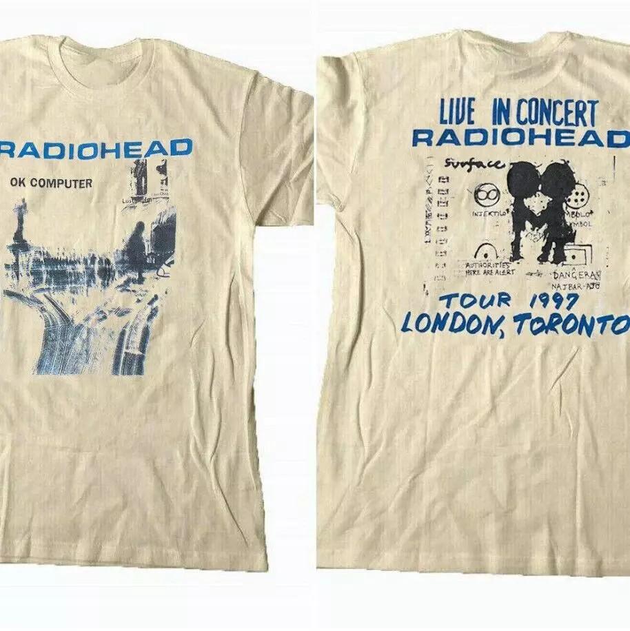 Radiohead Ok Computer Альбомы 90-х Графический Песочный Футболка 2-сторонняя Хлопок Для Фанатов Унисекс Футболка M