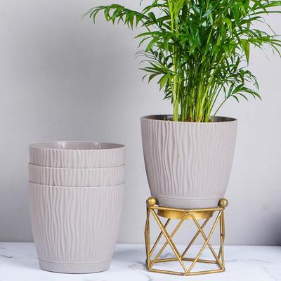 Set aus 4 selbstbewässernden Töpfen für Zuhause, Deko & Garten | Blumentöpfe, Pflanzgefäße für Zimmerpflanzen | Plastiktöpfe für Wohnzimmer