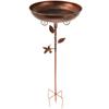 Bird Bath Feeder Bowl Iron Garden Outside Standing Vintage Adjustable Height Garden Outdoors Patio Yard Lawn Stake Decoration