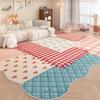 Dopamine Colorful Bedroom Decor Carpet Cartoon Style Carpets for Living Room Fluffy Soft Plaid Rug Home Thicken Pink Stripe Mat