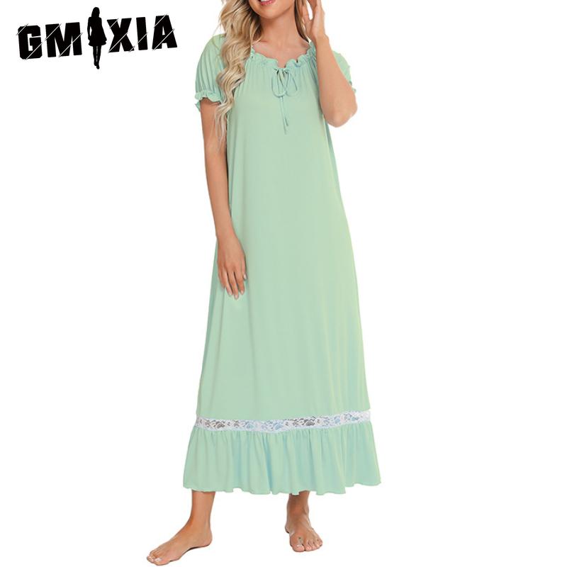 GMXIA Pajamas Cute Short Sleeve Nightgown Comfortable Homewear Casual Loungewear