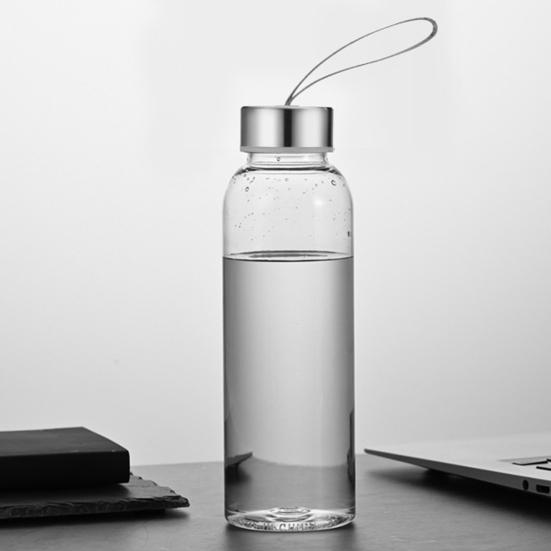 Plastic Water Bottle Leak Proof Portable Transparent Water Cup with Sealing Lid And Strap Water Container for Hot Cold Drinks Outdoor Office Travel