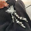 Metal Butterfly Tassel Hairpin Silver Hanfu Hair Sticks Antique Ethnic Style Headwear  Girls