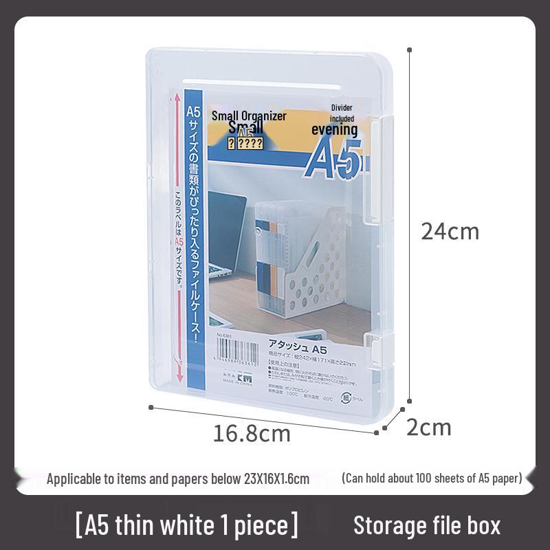 Japanese A4 File & A5 Receipt Organizer Box - Document & Certificate Storage Solution