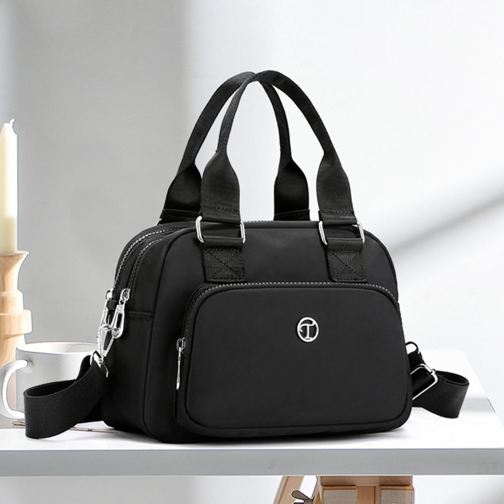 Schultertasche Einfarbige Handtaschen Große Kapazität Mode Lässig Nylon Verstellbarer Riemen Einfach für Wochenendurlaub