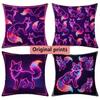 Neon Glow Mystical Fox Print Throw Pillow Covers Pattern Cushion Cover Suitable For Sofa Bedroom Car Pillow Cover