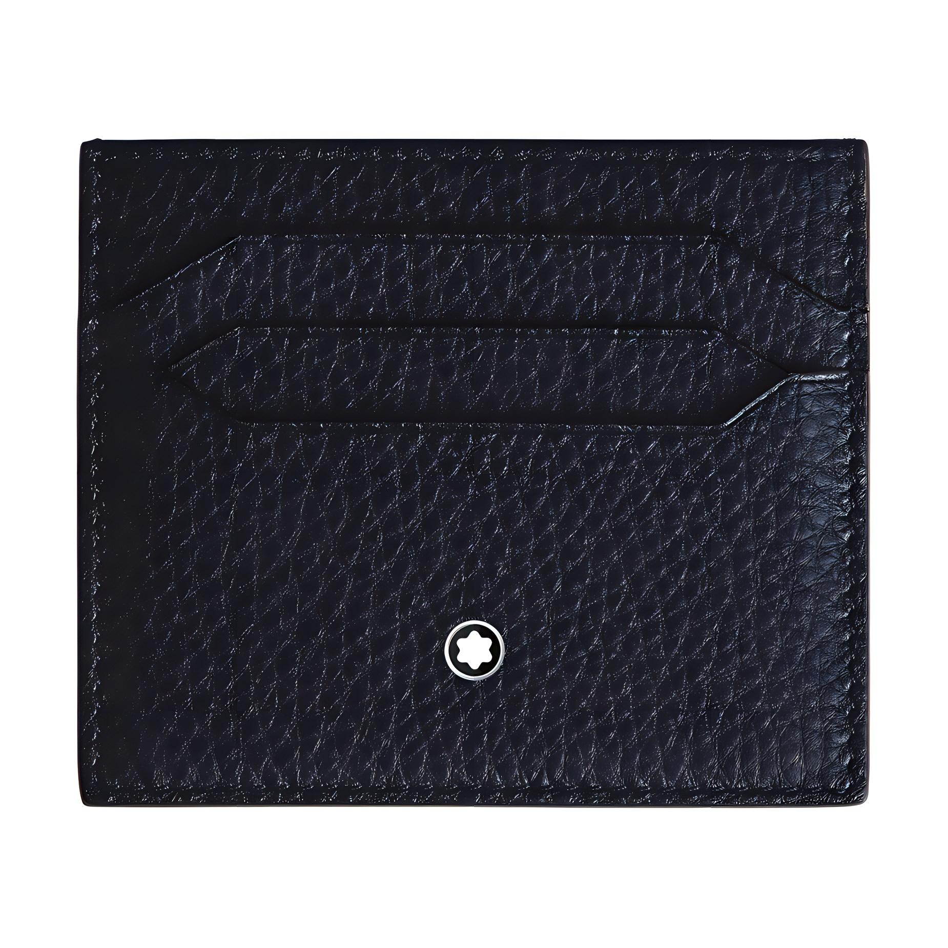 

Montblanc Soft Leather Selected Series 6 Card Slot Card Holder Full Grain Cowhide Wallet Men Wallets Midnight-Blue MB198771 Basic Set (Bag+Dust Bag)
