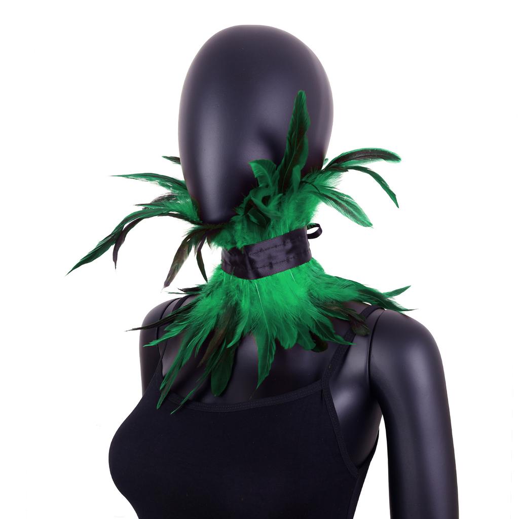 Gothic Style, Feather Scarf, Halloween Decoration, Makeup Ball, Runway Show Accessories, Scarf Clothing Accessories