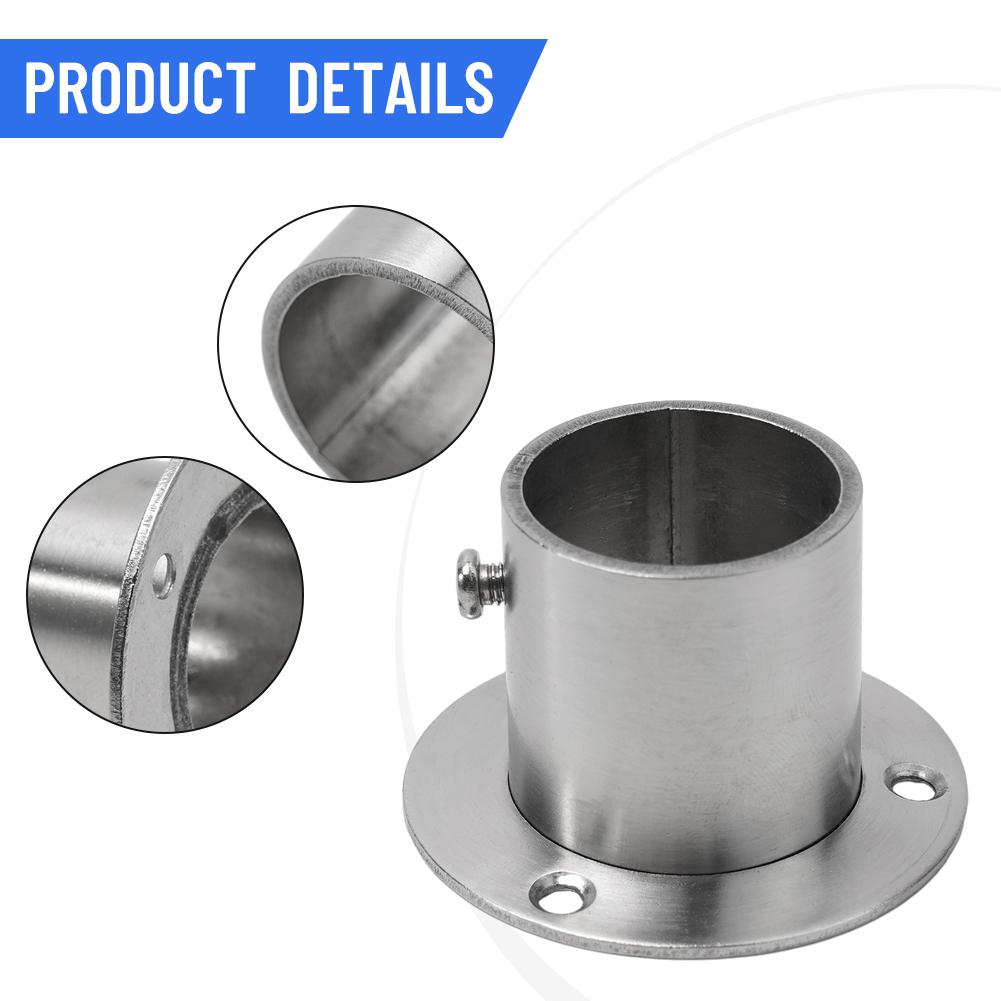 Versatile Stainless Steel Wardrobe Rail with Tube Support Closet Bar Stand Rod Socket End Multiple Diameter Options