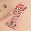 Beginners Makeup Brushes Set - Soft Fluffy Brushes For Face & Eye With PU Bag Ideal For Makeup Artists Golden Flower Pattern