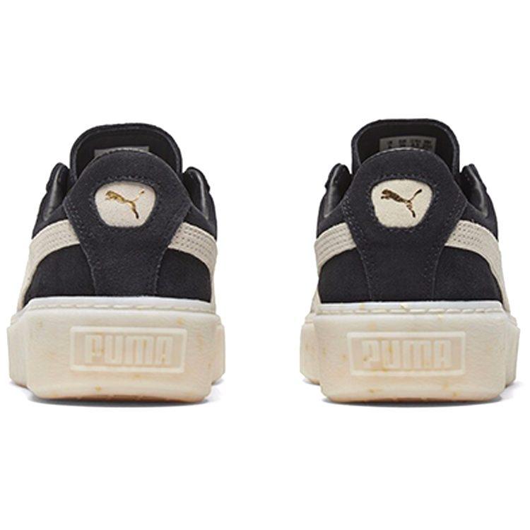 PUMA Suede Platform Black/White/Gold Board Shoes Women's 365621-03