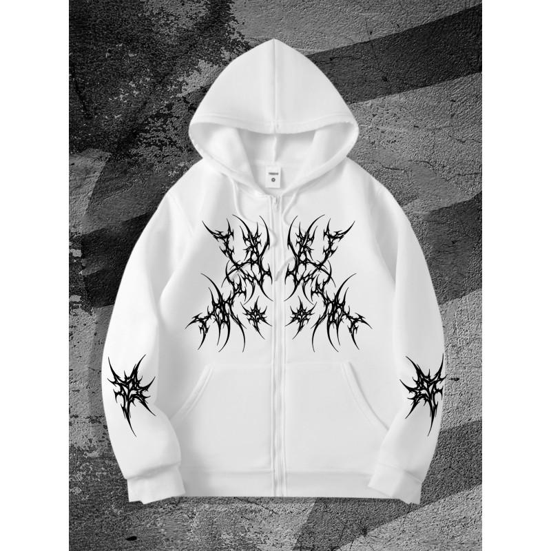 Herren Reißverschluss Hoodie 3D Druck Lässig Lockerer Schnitt Sweatshirt Jugend
