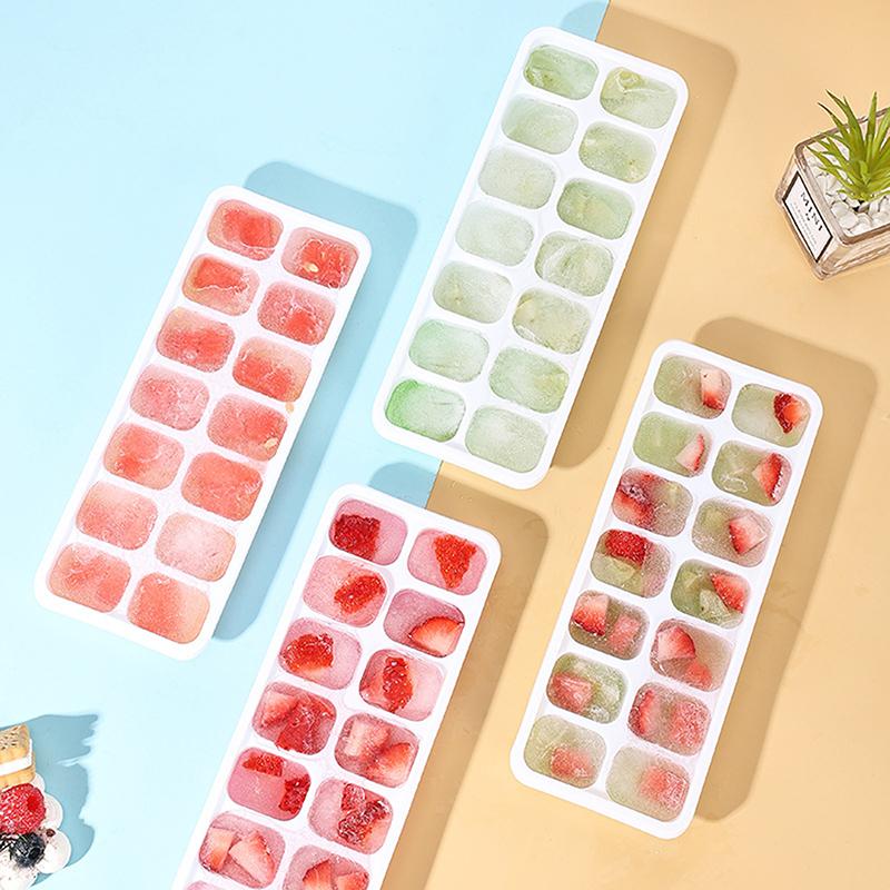 1Pc Silicone Ice Cube Mold Easy-Release Flexible Mold With Spill-Resistant Removable Reusable Lidstackable Ice Tray With Cover