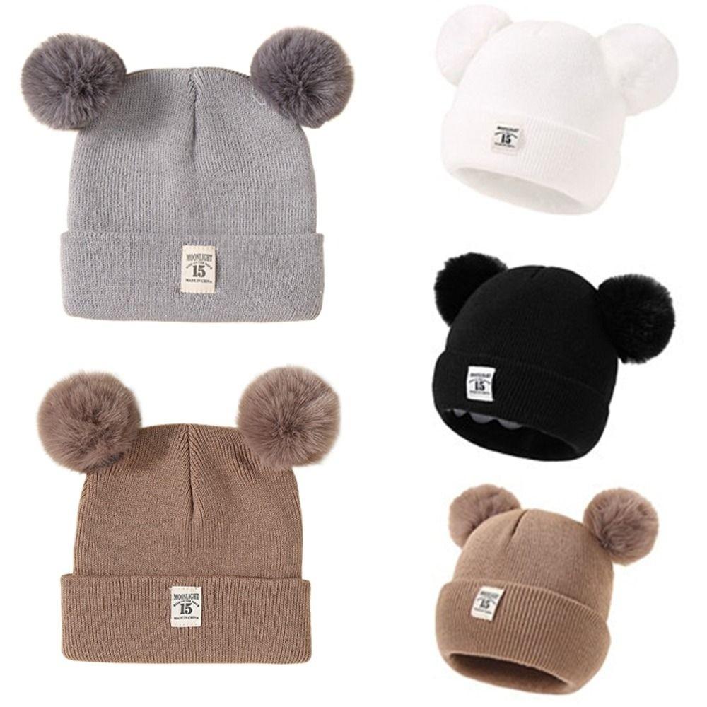 Thickned Pullover Hat Warm Knitted Hat Fashion Beanies Bonnet  Baby