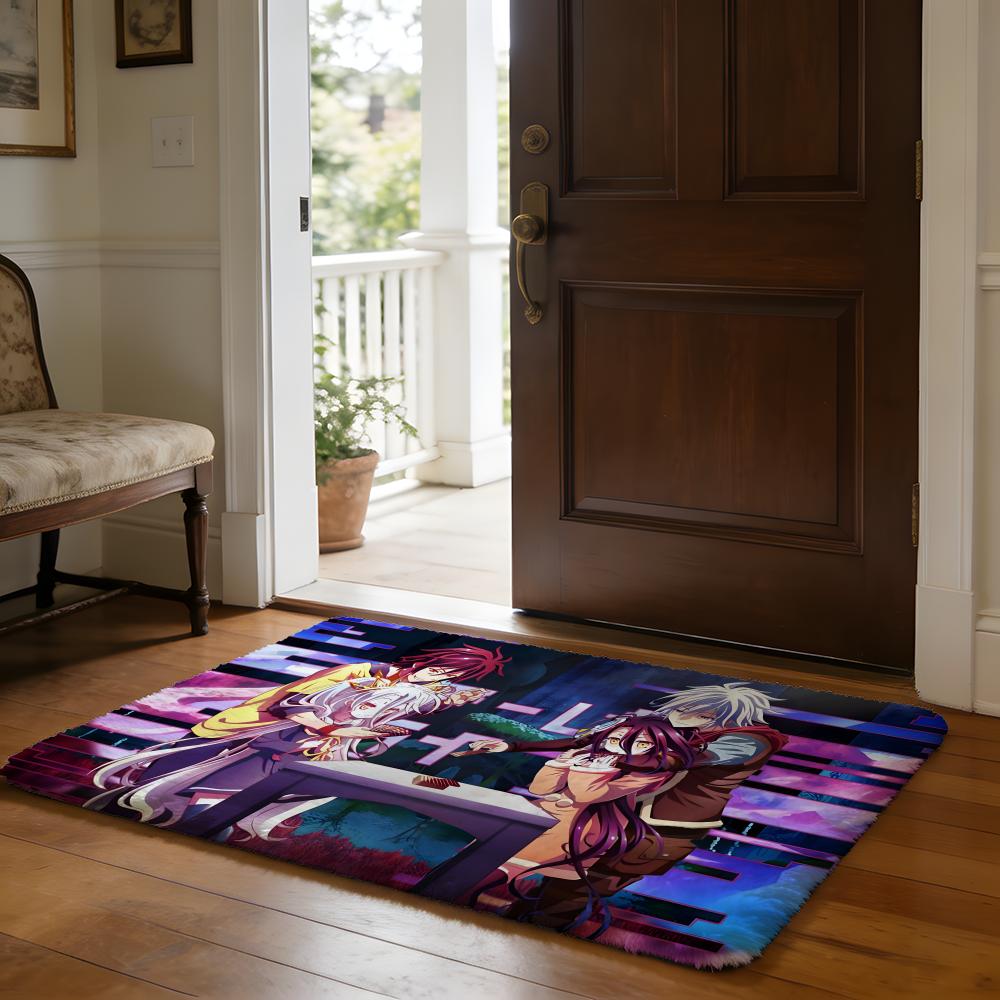 No Game No Life Anime Floor Mat Soft Flannel Absorbent Mat Non-Slip Rug Home Bedroom Bathroom