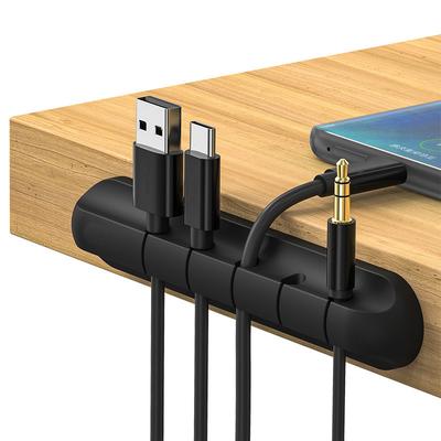 Silicone Cable Organizer Winder Desktop USB Wire Management Clips Holder for Mouse Headphone Charger Cables Tidy Desk Solution