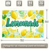 A Vibrant Lemonade Stand Decoration with a Background Cloth Is Perfect for Shooting Holiday Party Photos and Party Banners