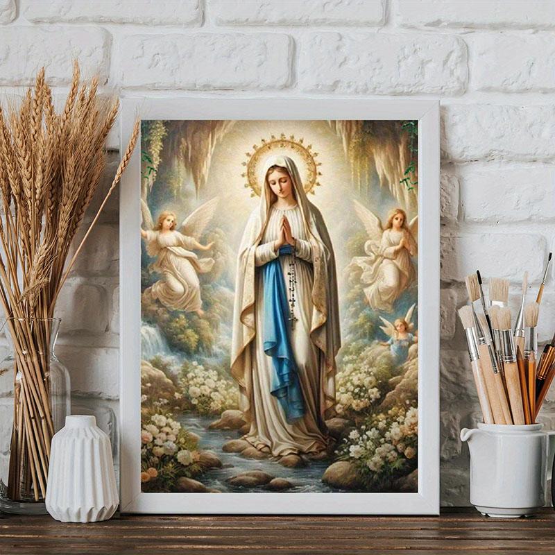 1pc Vintage Virgin Mary and Jesus Canvas Christian Faith Poster Home Wall Art, Vintage Living Room Kitchen Bathroom Decor