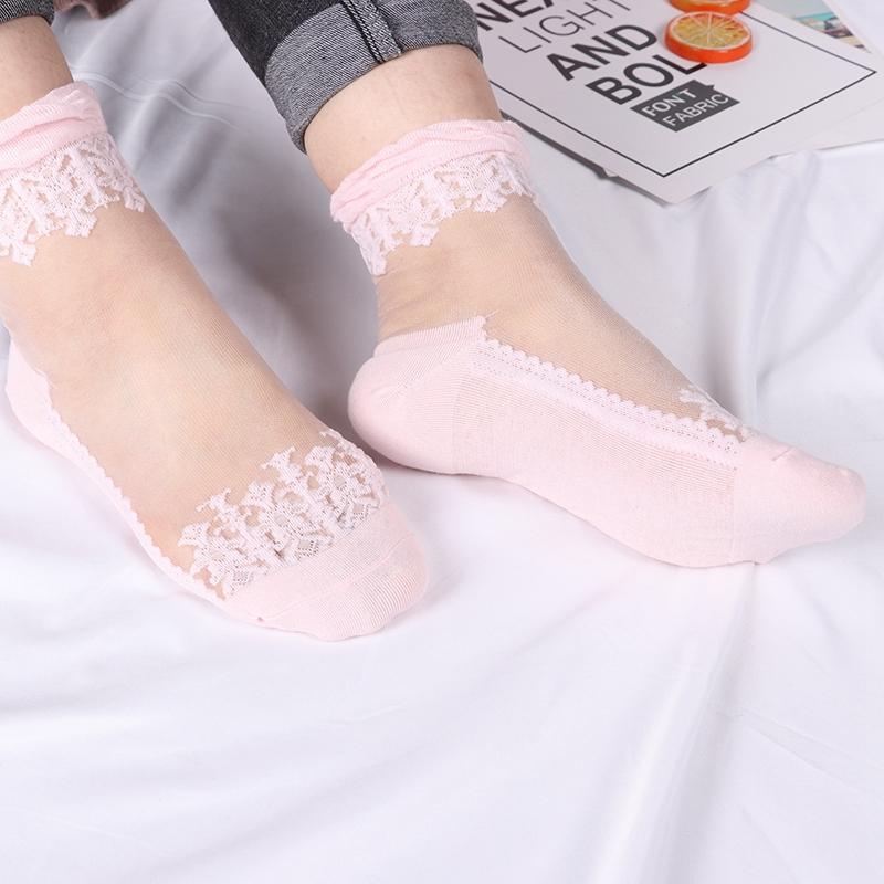 Sexy Spitze Mesh Fishnet Socken Gemischte Faser Transparente Stretch Elastizität Knöchel Net Garn Dünne Frauen Coole Socken