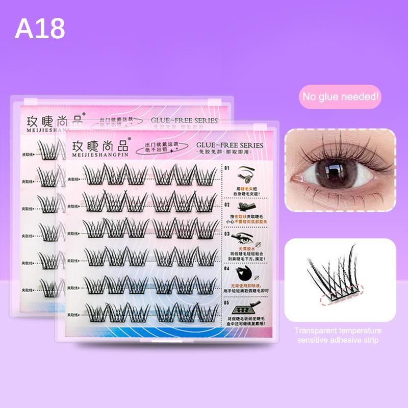 

Multi-Styles No Glue Natural Cluster Eyelash Extensions False Cluster Volume Eyelash Makeup Grafting False Eyelashes Cosplay