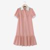 ZANZEA Women Elegant Doll Collar Summer Casual Short Sleeve Grid Print Dress