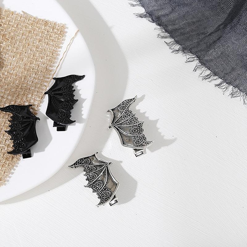 2 Pcs Fashion Funny Multi Colored Bat Wing Barrettes Hair Clips For Women Girls Party Hair Accessories