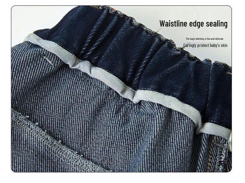 Jean molletonné pour garçon: Pantalon décontracté ample style coréen pour printemps/automne pour enfants de taille moyenne et grande 2025.